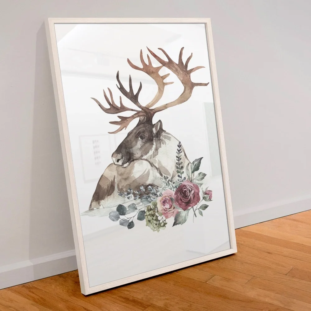 Moose Elk Deer Watercolor Wall Art Print Poster UNFRAMED - Picture 3 of 10